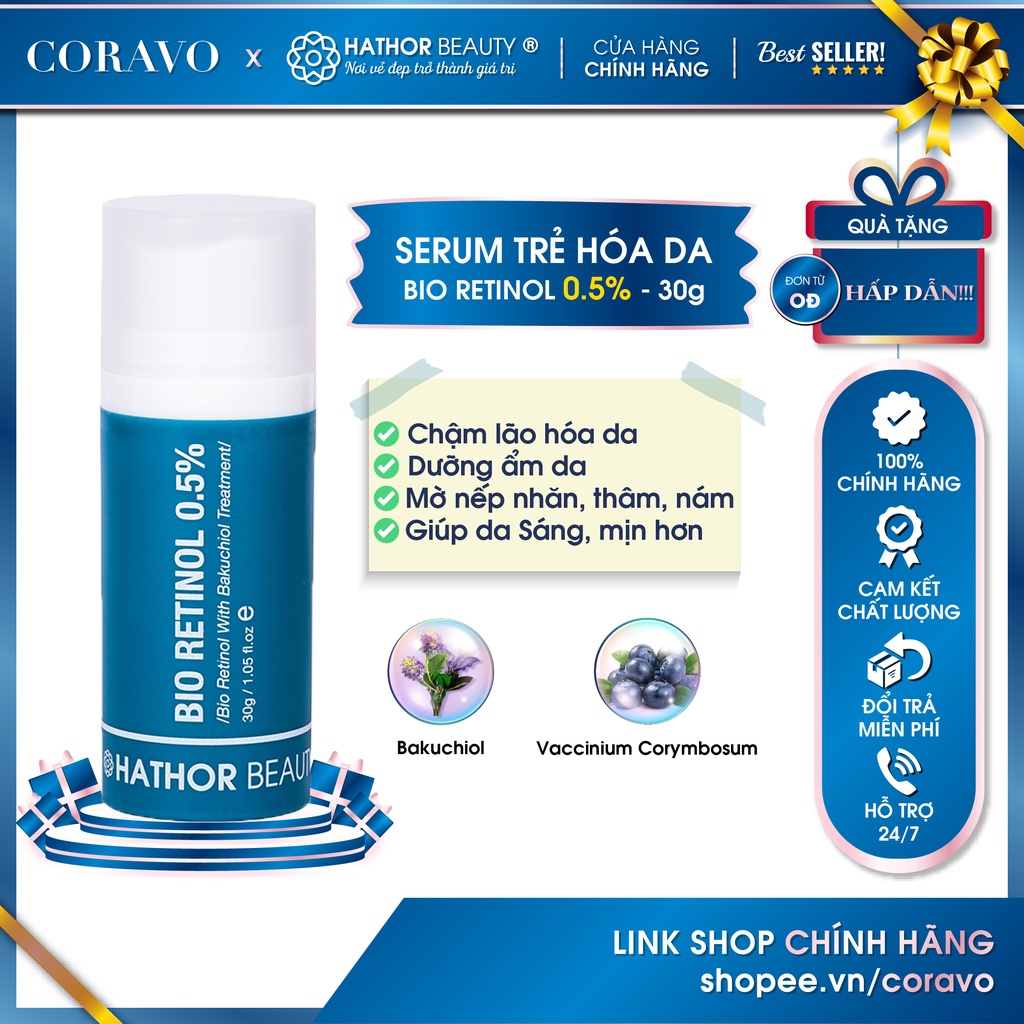 Chìa khóa vàng cho mọi làn da BIO RETINOL WITH BAKUCHIOL TREATMENT 0.5% | Hathor Beauty (Kim Thiên Hoa)