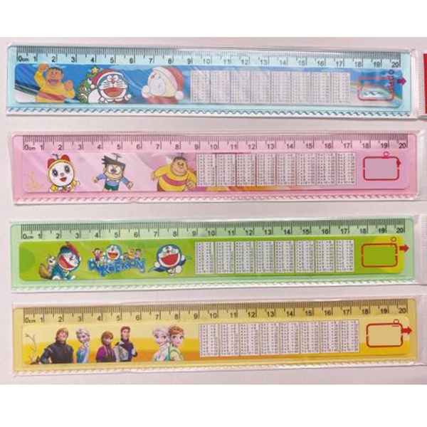 Thước nhựa răng cưa- FREESHIP, Thước kẻ học sinh 20cm in hình hoạt hình , Phát Huy Hoàng