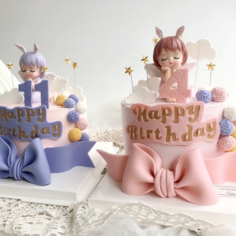 Bộ Búp Bê Công Chúa Hoạt Hình Trang Trí Bánh Kem Sinh Nhật Dành Cho Bé Gái
