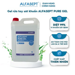 Dung dịch rửa tay khô alfasept pure gel phù hợp với da nhạy cảm, giúp diệt khuẩn, tăng cường dưỡng ẩm can 5l