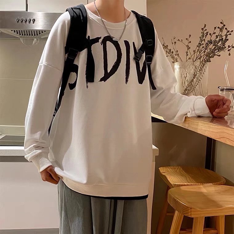 Magee Áo Sweater Giả Hai Lớp Dáng Rộng In Họa Tiết Phong Cách Mới Mùa Xuân Thu Trung Hoa Cho Cặp Đôi