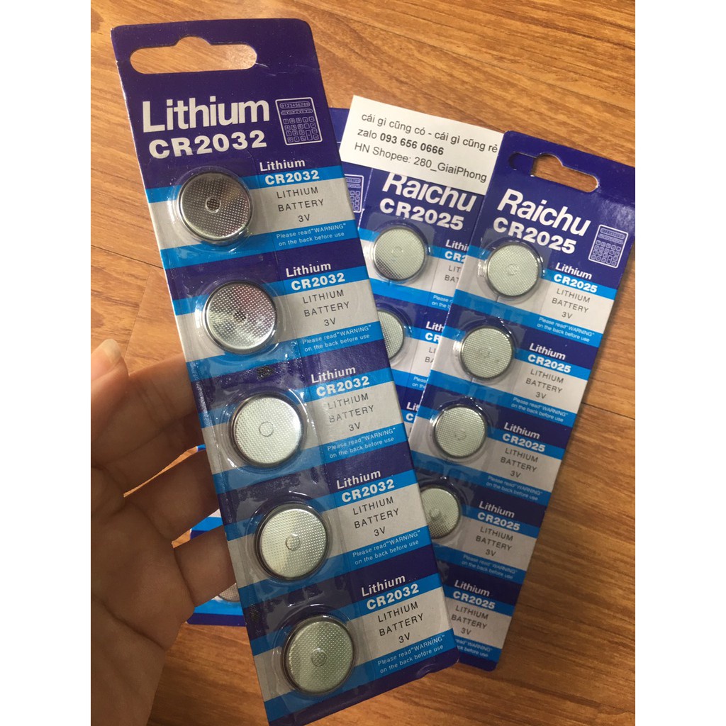 Pin  cúc CMOS CR2032 / CR2025 / CR2016 / CR1632 / CR1616 / CR1620 / CR1220 lithium 3V - Pin máy tính bỏ túi lithium 3V