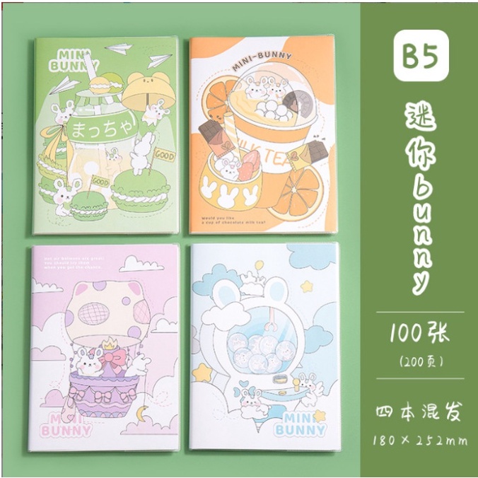 Sổ nhật ký B5 200 trang bìa chống nước hoạt hình dễ thương lovelyhouse SB5200