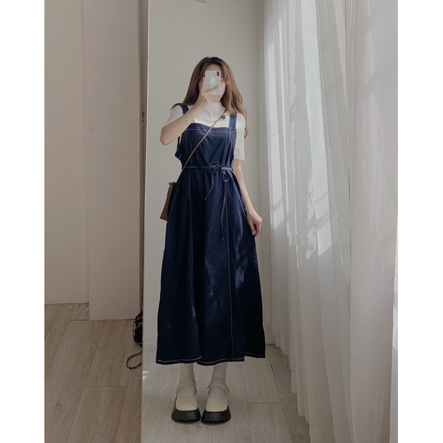 Yếm jean buộc nơ eo 143