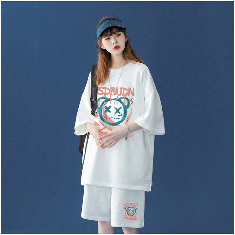 (FreeShip) Sét bộ đùi from rộng,bộ cotton tay lỡ in hình cưng xĩu,chất cotton dày mịn co giãn 4 chiều thoáng mát