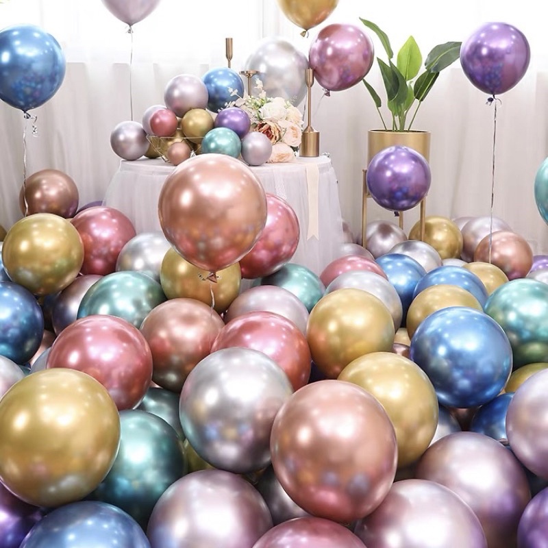 Bong Bóng Kim Loại Dày 12 / 12 inch Nhiều Màu Sắc