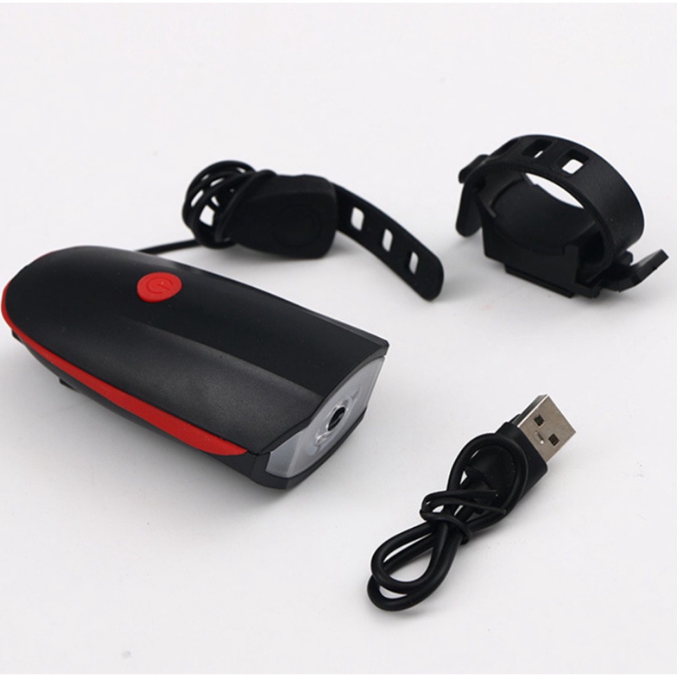 Đèn xe đạp thể thao GALA siêu sáng có còi pin sạc usb led T6 chống nước GALA