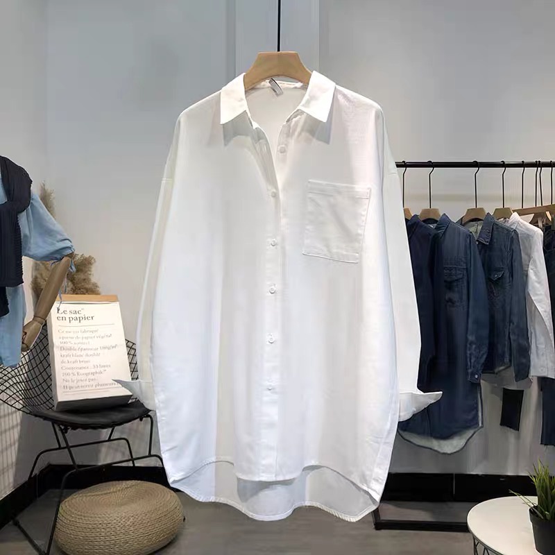 Áo sơ mi trắng ALENA Fashion áo sơ mi nữ form rộng form oversize phong cách Hàn Quốc trẻ trung năng động chất trượt hàn