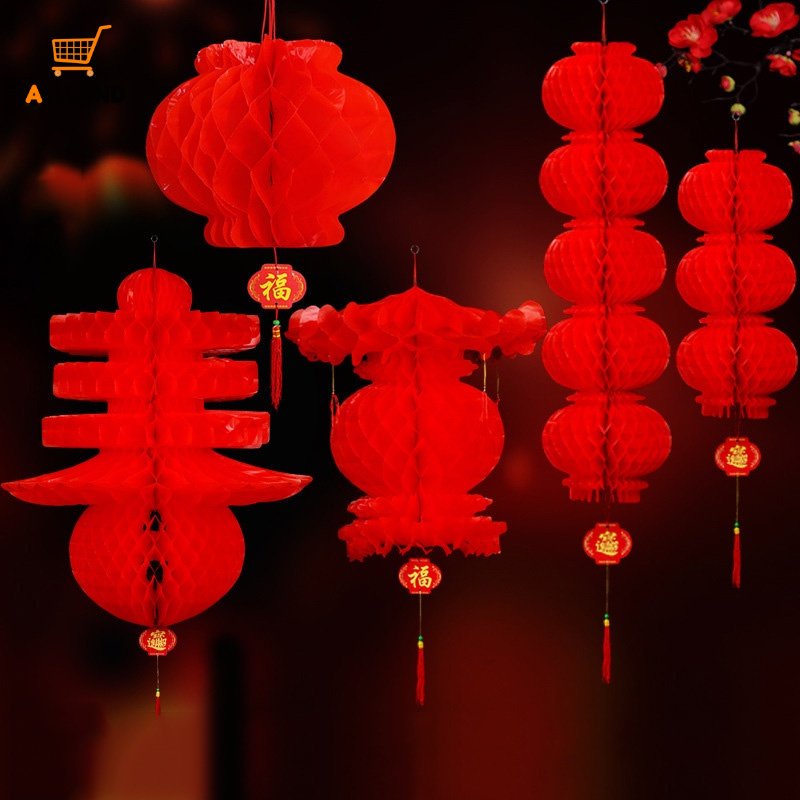 Lồng Đèn Giấy Màu Đỏ Truyền Thống Trung Hoa Treo Trang Trí Nhà Cửa / Tiệc Tùng / Lễ Hội Mùa Xuân