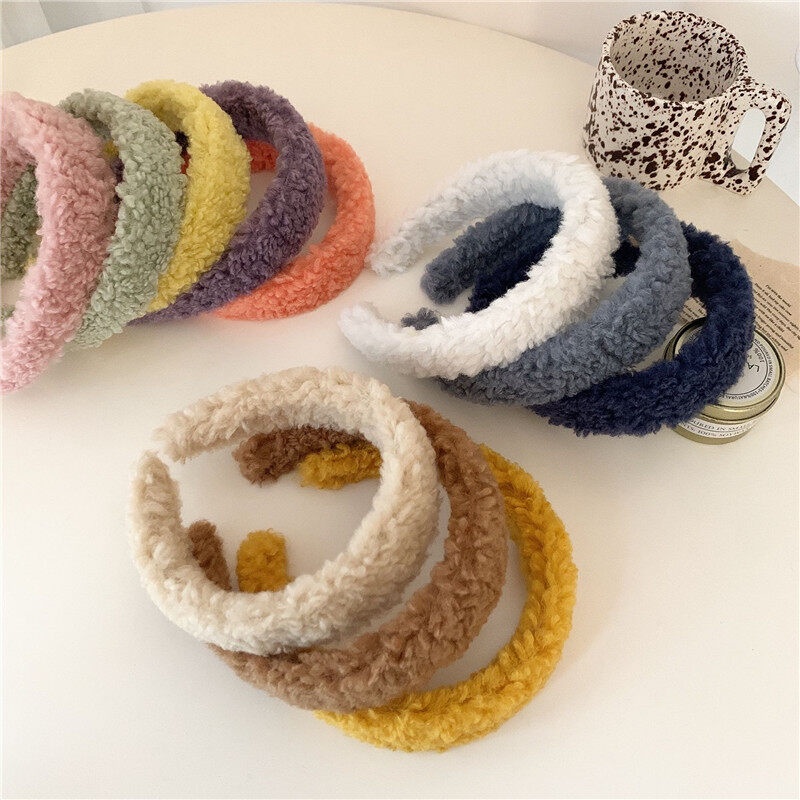 Băng Đô Cài Tóc Lông Cừu Nhiều Màu Sắc Thời Trang Dành Cho Nữ