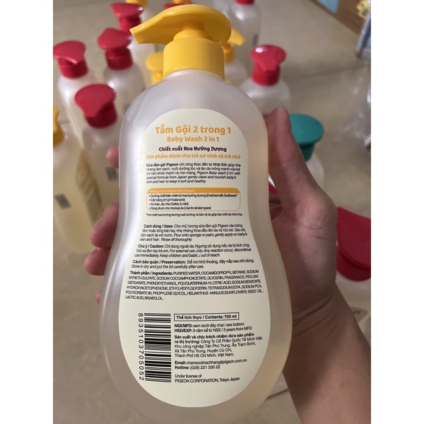 Pigeon sữa tắm gội 2in1 chiết xuất hoa Hướng Dương 700ml