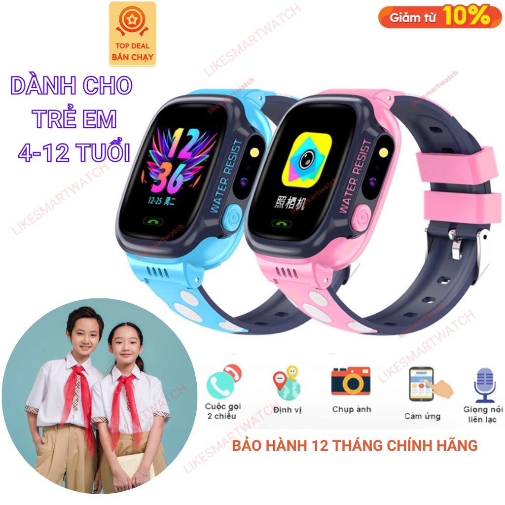 Đồng Hồ Thông Minh Cho Trẻ em 4 đến 12 tuổi Lắp Sim Độc lập nghe gọi 2 chiều kết nối Wifi Định Vị Pin Trâu Bảo Hành 12T