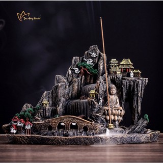 Thác Khói Trầm Hương PHƯƠNG BẢO ÂN Chảy Khói Ngược Hình Non Bộ Phật Toạ - Nhà Cửa Thơm Tho Làm Sạch Không Gian Sống