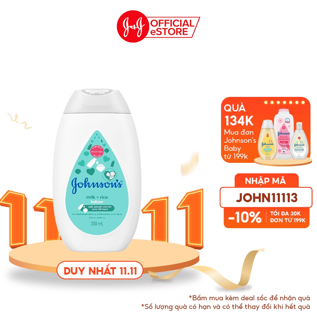 Sữa dưỡng ẩm mềm mịn Johnson's baby cotton touch 200ml - 100977935