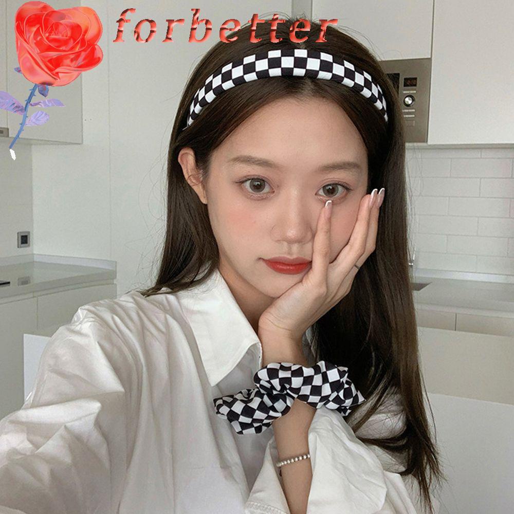 Băng Đô Cài Tóc Họa Tiết Sọc Caro Chống Trượt Thời Trang Cho Nữ