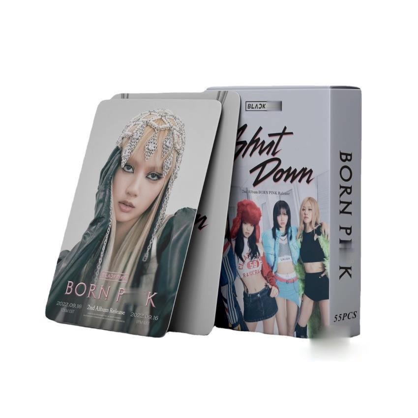 Thẻ Lomo BlackPink SHUT DOWN Born Pink bo góc Thẻ card Thần Tượng - Bộ 55 ảnh