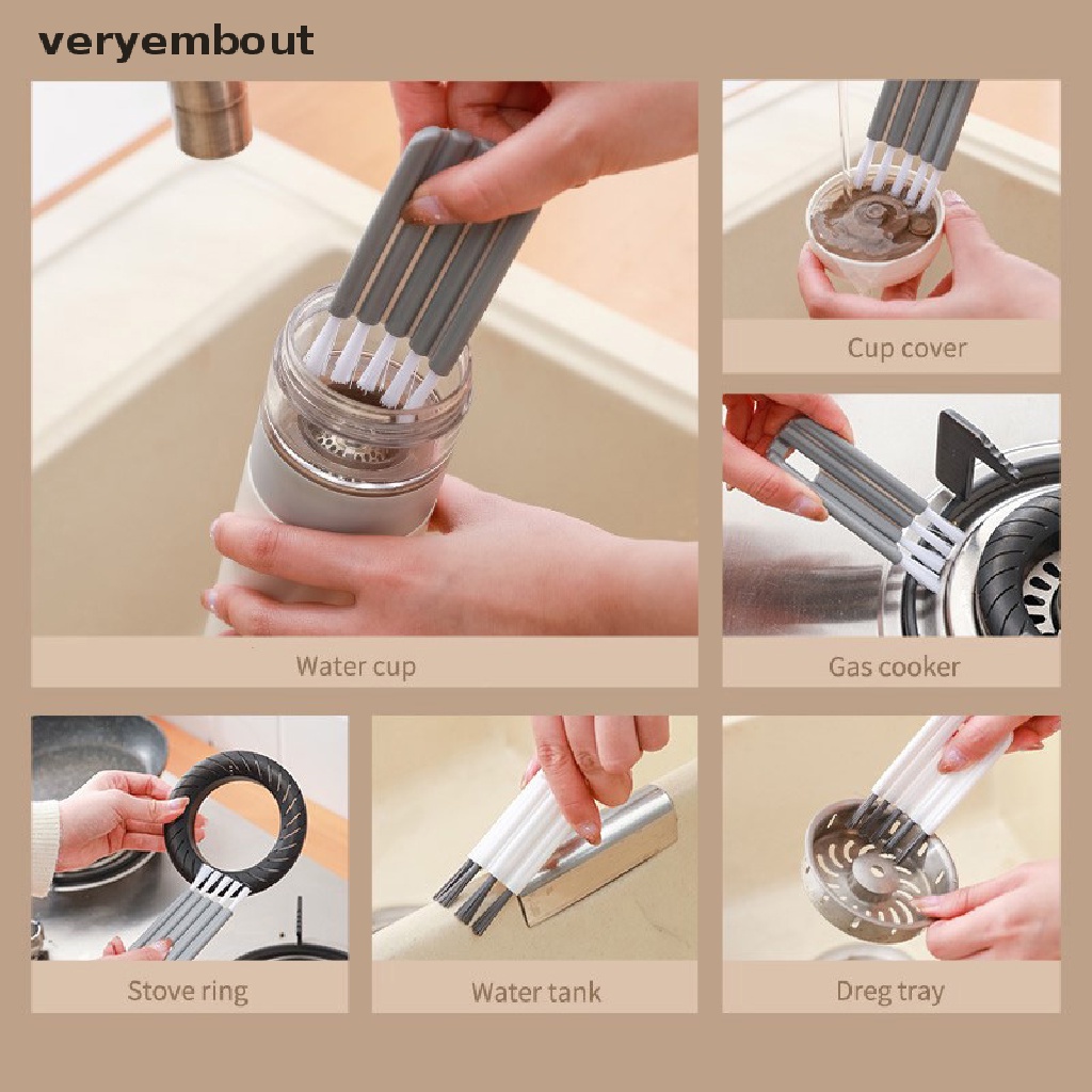 Bàn Chải Vệ Sinh Khe Hở Nắp Đậy Cốc Nước Nhà Bếp Tiện Dụng