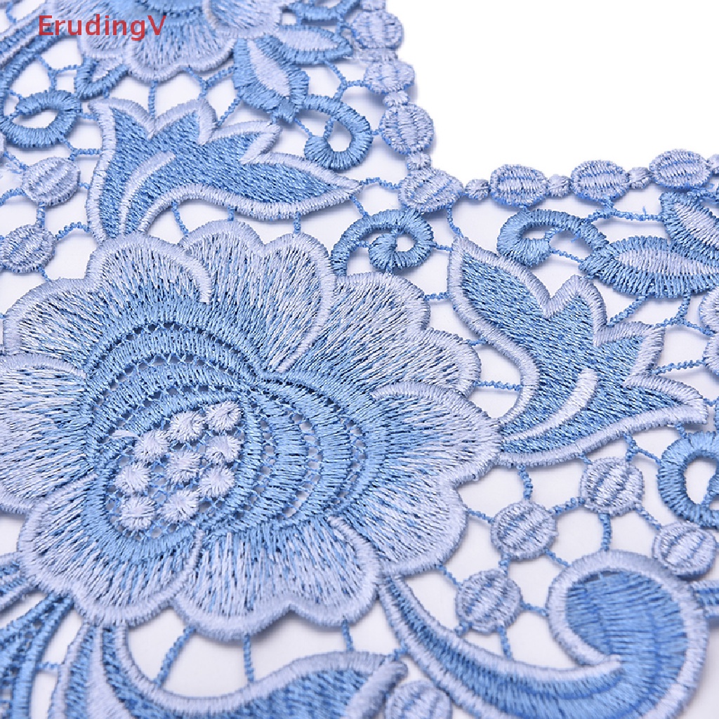 1 Miếng Vá Viền Cổ Áo Bằng Ren Thêu Hoa Xinh Xắn