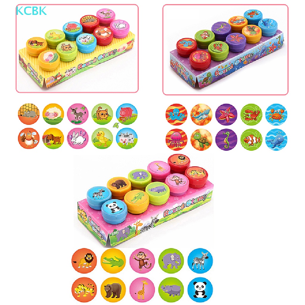 Set 10 Con Dấu Hình Động Vật Dễ Thương Cho Bé