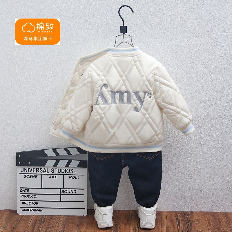 Áo Khoác Bóng Chày Lót Lông Cừu Cỡ Vừa Và Lớn Thời Trang Cho Bé Trai Và Gái