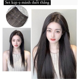 Set tóc kẹp 9 mảnh duỗi thẳng