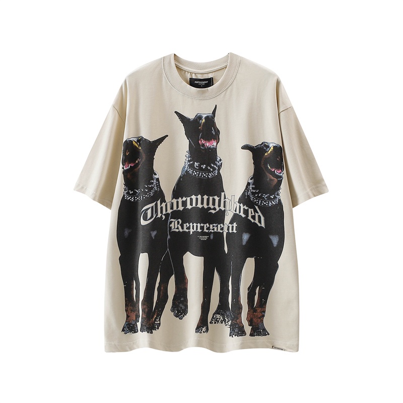 Áo Thun Tay Ngắn Dáng Suông Thoải Mái In Họa Tiết Ba Hình Tròn Thời Trang Đường Phố