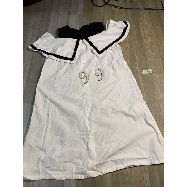 2hand đầm trắng kiểu eo 99cm mã 176