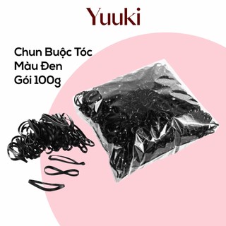 Chun Buộc Tóc Màu Đen Trơn Cao Cấp Chính Hãng YUUKI (Gói 100g)