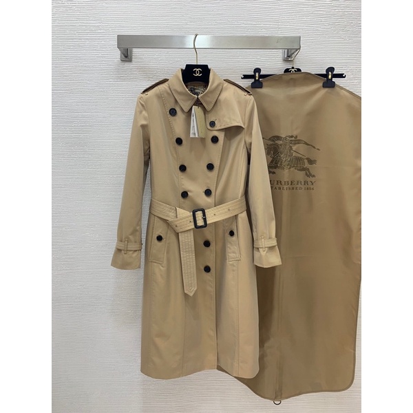 Áo khoác măng tô dáng dài nữ thu đông 2022 Burberry BBR cao cấp