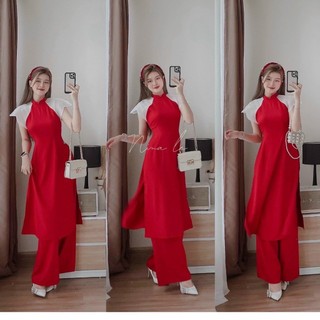 Áo dài tân cổ bigsize 55-90kg thiết kế tay cánh tiên mặc tết rất xinh
