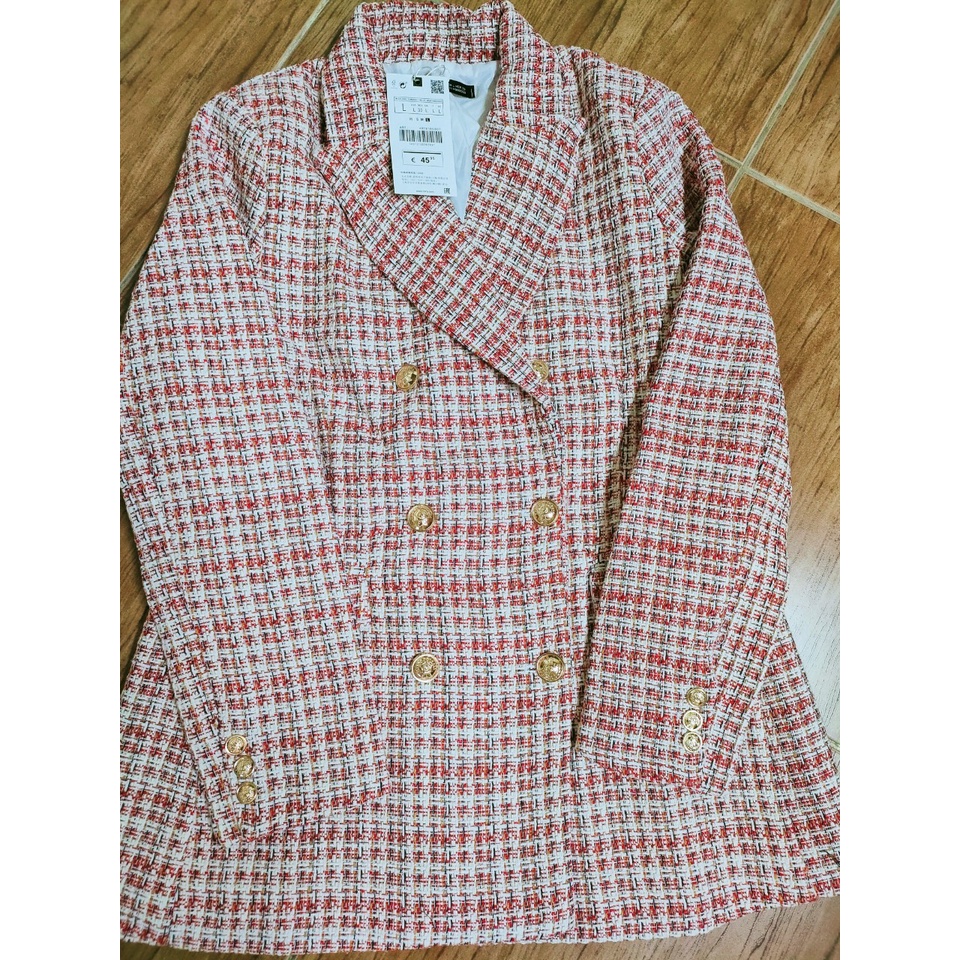 Ảnh thật 7 hình cuối-HC48.Áo blazer Tweed thu đông thời trang Âu Mỹ sang chảnh