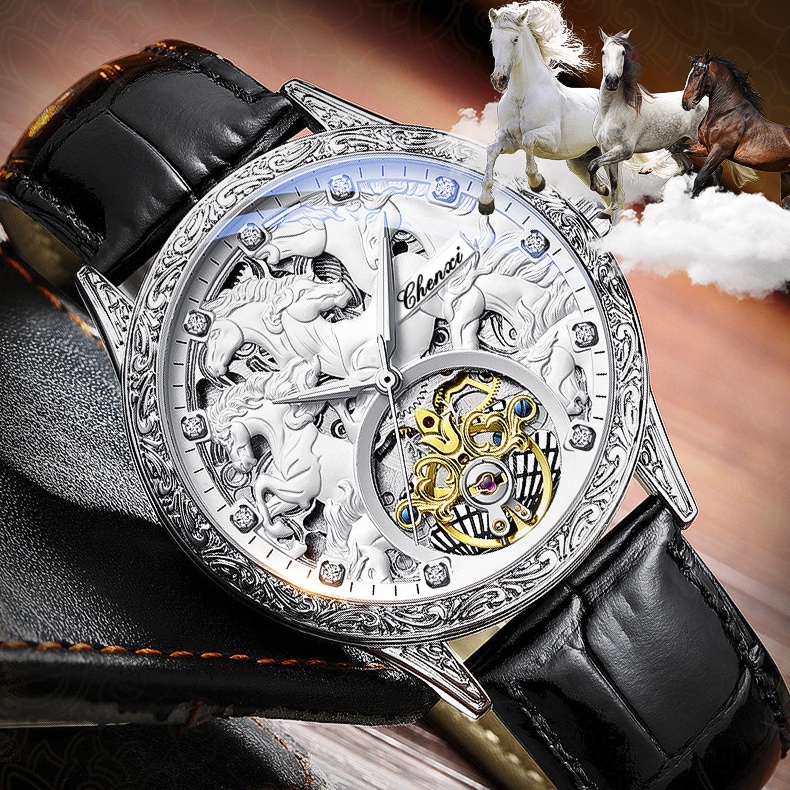 Đồng hồ Nam Máy Cơ Automatic phiên bản đặc biệt Mã Đáo Thành Công Chính Hãng Chenxi