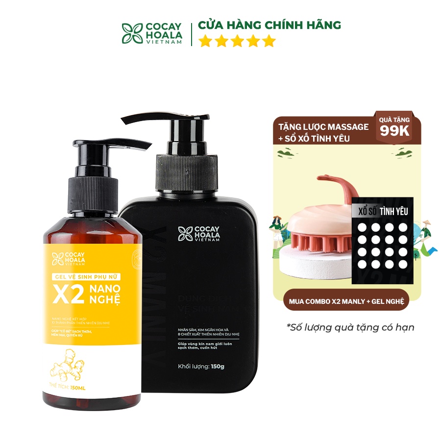 Combo Dung Dịch Vệ Sinh Nam Nữ Giảm Ngứa Hương Nước Hoa Cocayhoala 300g