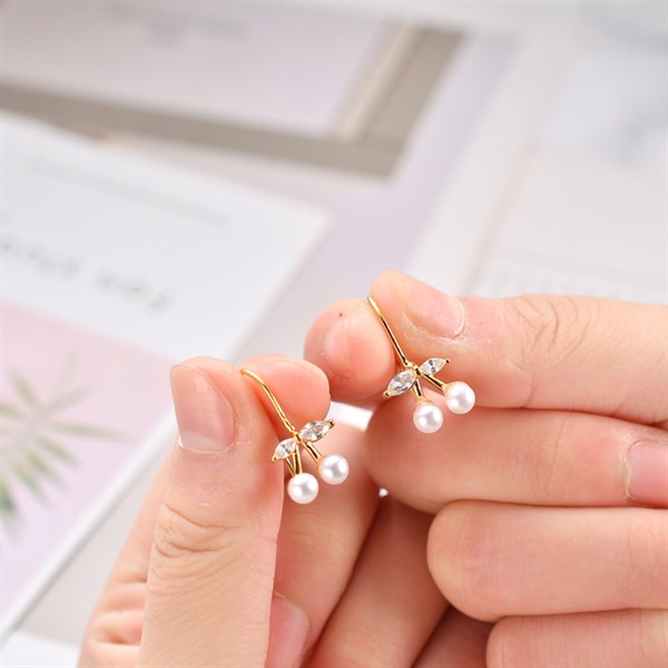 Nhiều mẫu-Bông tai ngọc trai nhân tạo cô dâu dự tiệc