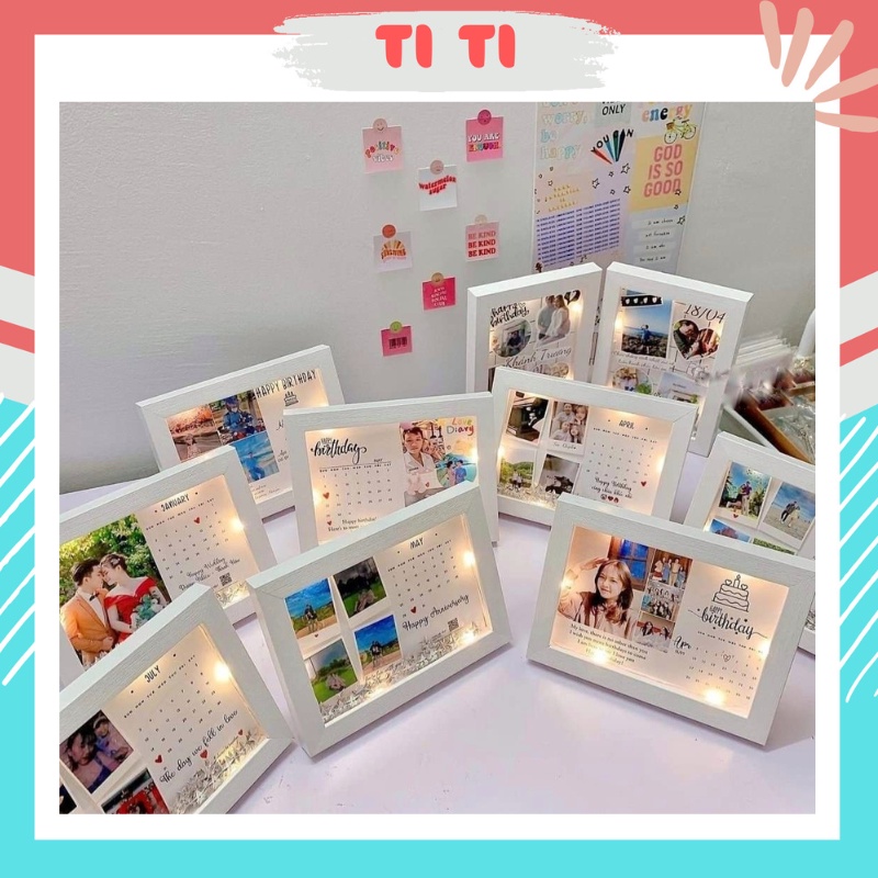 Khung ảnh thiết kế theo yêu cầu in ảnh miễn phí TẶNG KÈM ĐÈN LED nhiều mẫu siêu xinh