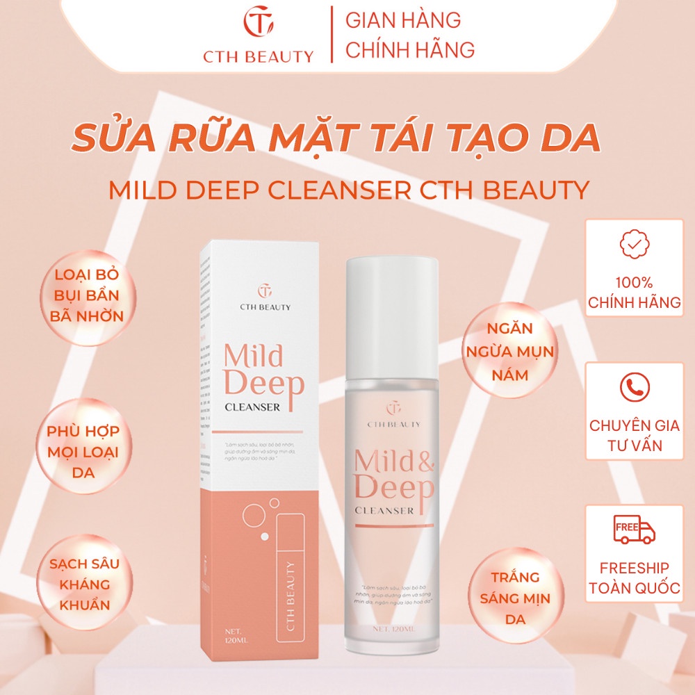 Sữa Rửa Mặt Midl Deep Cleanser CthBeauty Tái Tạo Phục Hồi Da Mụn Nám Khô Nhờn Làm Sạch Sâu và Sáng Da 120ml