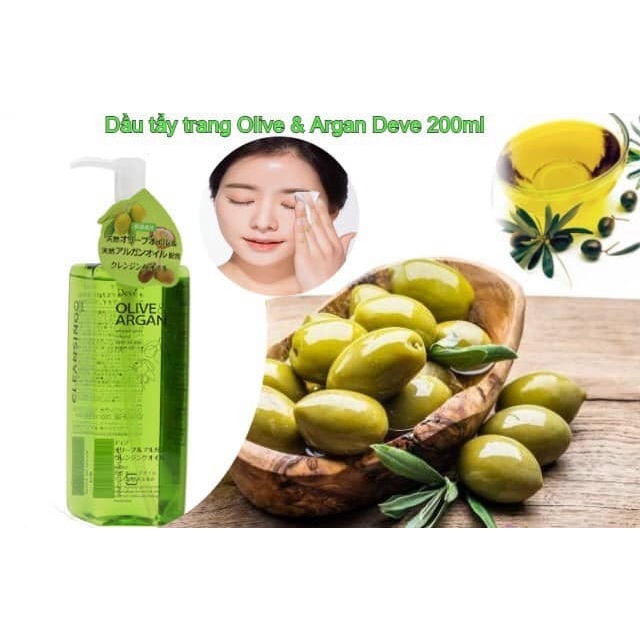 Dầu tẩy trang Olive và Argan Deve Nhật Bản 200ml