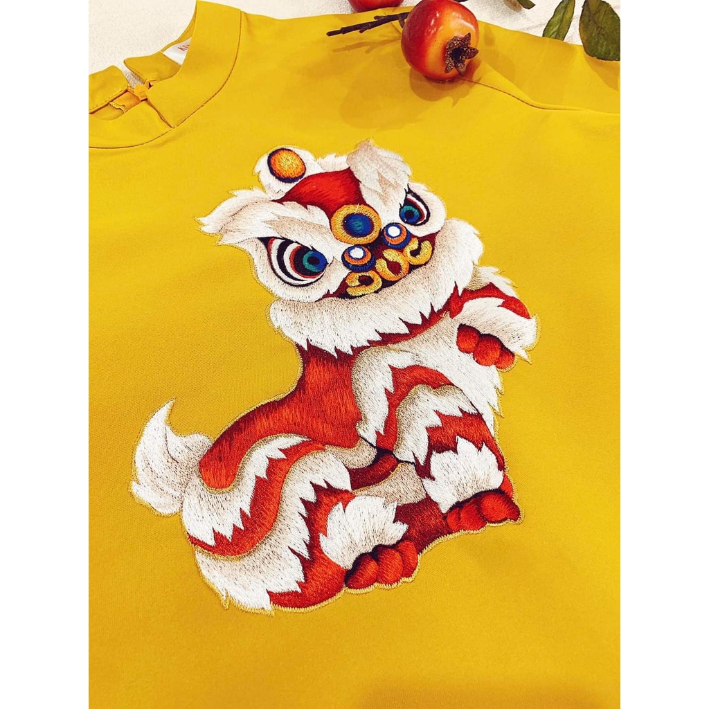 Áo dài cho bé trai  size 1 tuổi đến szie đại áo dài thêu lân