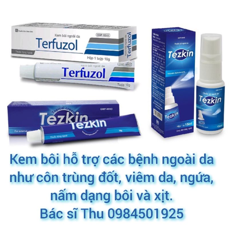 Terfuzol Tezkin xịt kem bôi nấm ngứa ngoài da