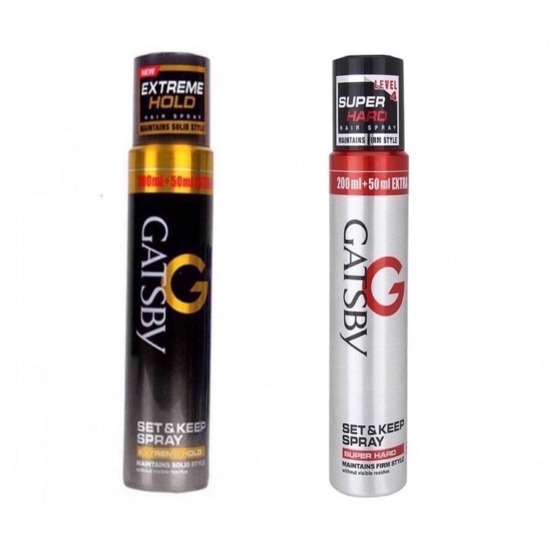 Gôm Gatsby Set & Keep Spray Super Hard 250ml