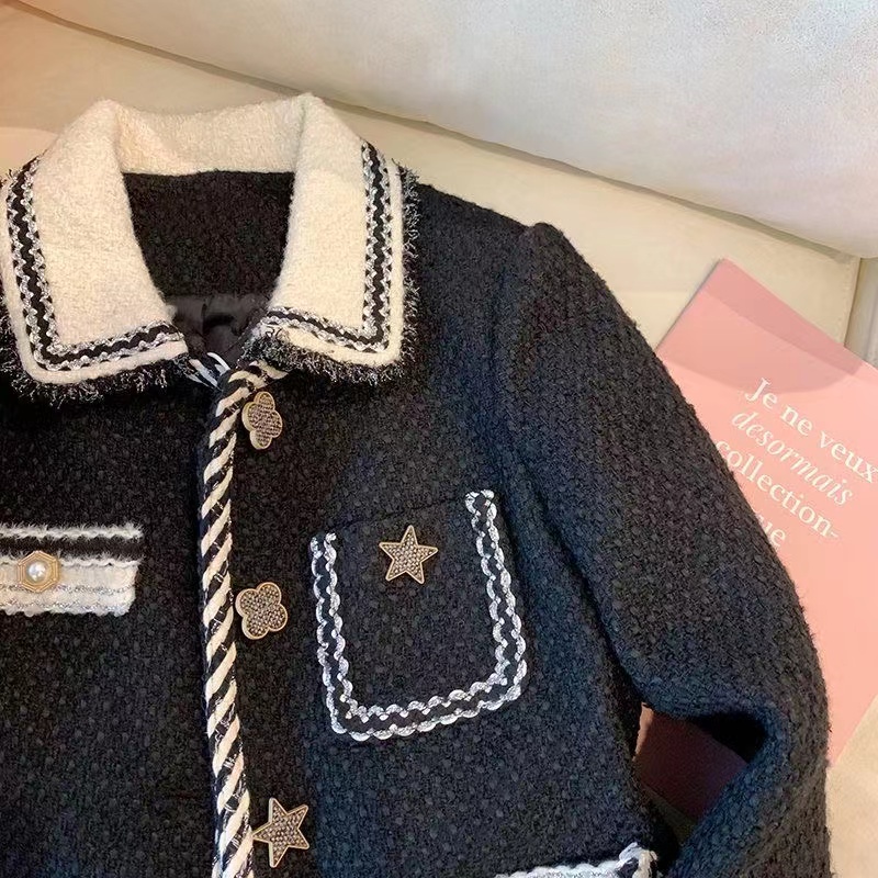 Xiaoxiang Áo Khoác Tweed Cao Cấp Phối Màu Tương Phản Thời Trang Mùa Thu 2022 Cho Nữ