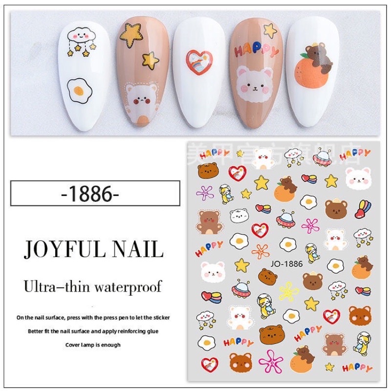 Sticker Hoạt hình cute trang trí móng tay/sổ, miếng dán trang trí