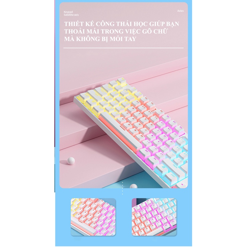 Bàn phím cơ Blue Switch ZIFRIEND KA102T với thiết kế full size 104 phím sử dụng keycap pudding xuyên led cực đẹp - AT