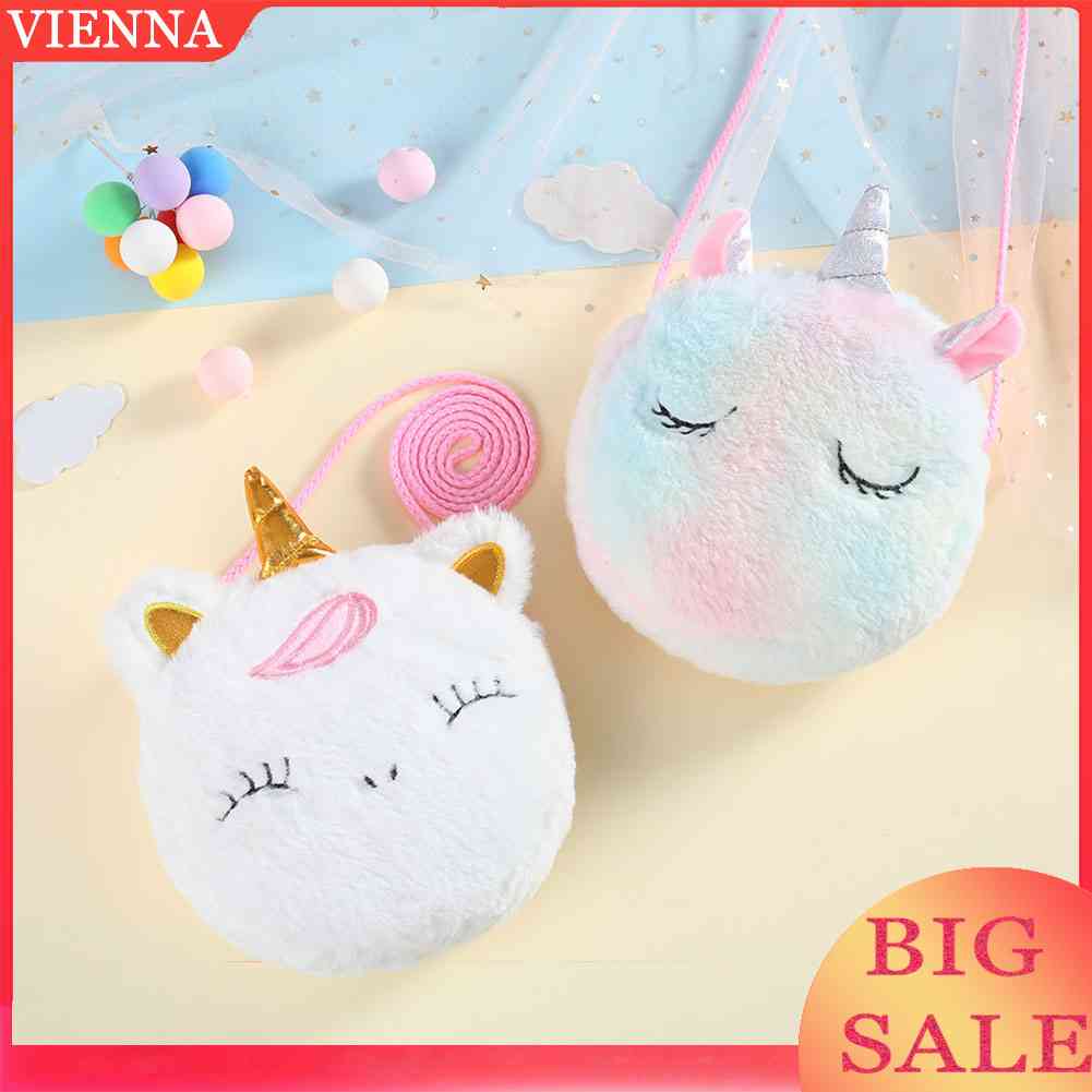 Túi Đeo Chéo Mini Bằng Vải Bông Có Khóa Kéo Họa Tiết Hoạt Hình Cho Bé Gái