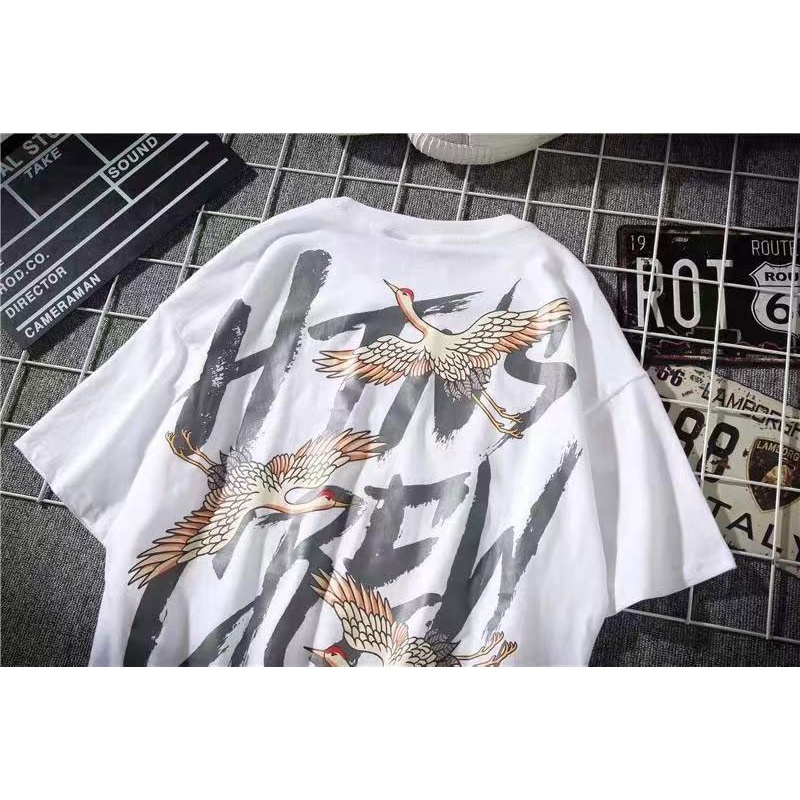 Áo Thun Nam Tay Ngắn Dáng Rộng Có In Chữ Phong Cách Hàn Quốc