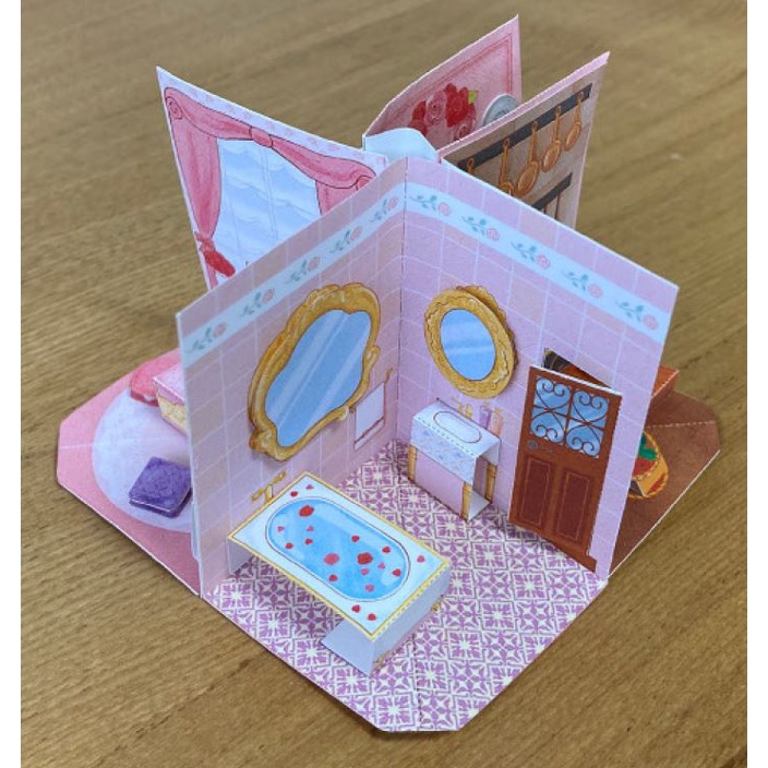 Mô hình giấy 3D kiến trúc nhà thu nhỏ Green House and  Rose House