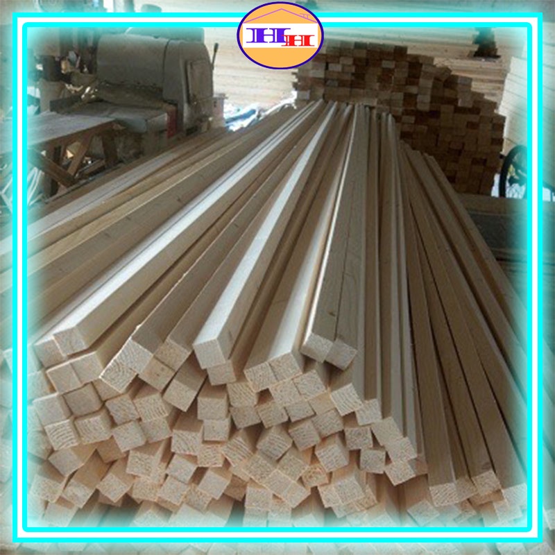 Thanh gỗ thông vuông 4cm và 5cm nhiều kích thước được chà mịn 4 mặt