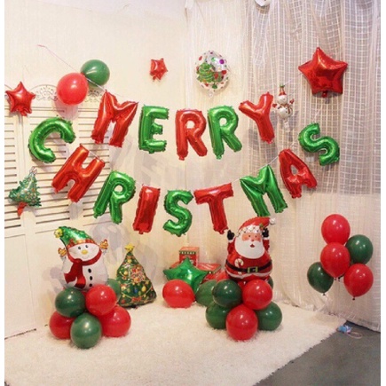 Set 50 bóng màu xanh + đỏ 30cm trang trí noel, trang trí giáng sinh siêu dày dặn