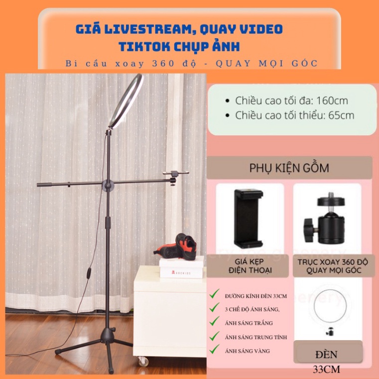 Chân Quay Đế Đứng STAND Kèm Giá Review Quay Video Tiktok, Livestream, Chụp Ảnh