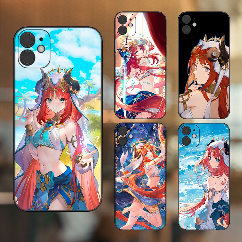 Ốp lưng iPhone 11 dẻo đen cạnh vuông in hình Nilou Genshin Impact
